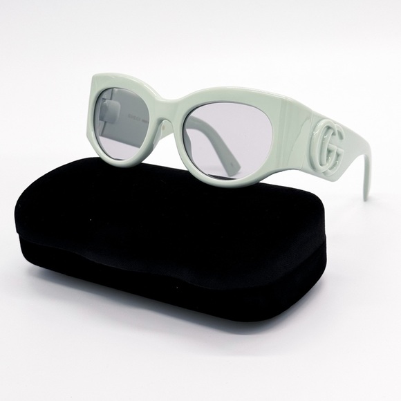 NEW GUCCI GG1544S 003 OVAL GREEN GREY WOMEN SUNGLASSES GUCCI - Picture 1 of 11